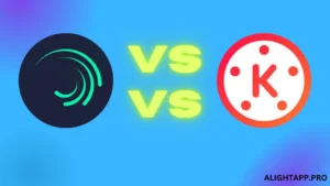 logo of alight motion and kinemaster comparing